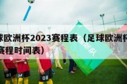 足球欧洲杯2023赛程表（足球欧洲杯2021赛程时间表）