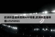 欧洲杯直播央视频APP观看,欧洲杯直播频道cctv52021