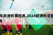 24年欧洲杯赛程表,2024欧洲杯完整赛程表