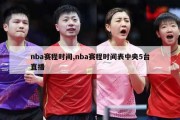 nba赛程时间,nba赛程时间表中央5台直播