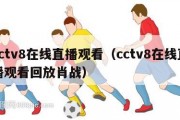 cctv8在线直播观看（cctv8在线直播观看回放肖战）