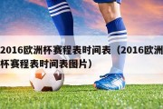 2016欧洲杯赛程表时间表（2016欧洲杯赛程表时间表图片）