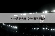 NBA赛事表格（nba赛事数据）