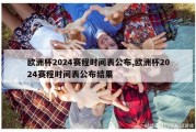 欧洲杯2024赛程时间表公布,欧洲杯2024赛程时间表公布结果