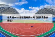 各大洲2026世预赛开赛时间（世预赛各洲赛程）